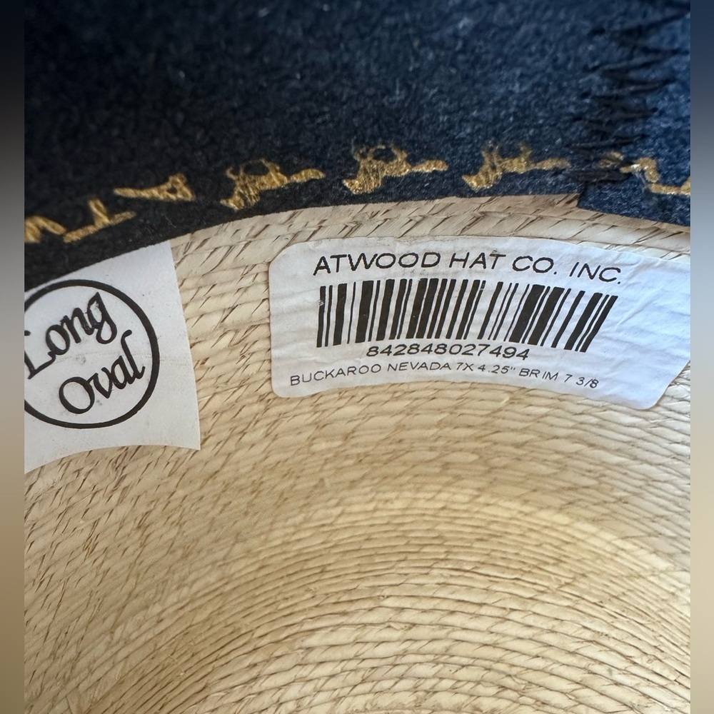 Atwood Hat Co. Nevada Buckaroo Hat- Tan Ribbon- XL - Picture 5 of 5